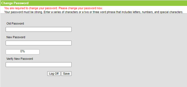 Screenshot of password creation page