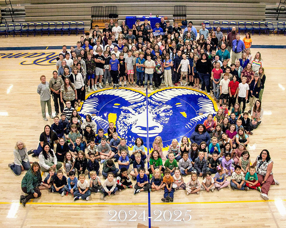 All School photo in the gym